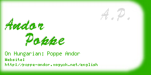 andor poppe business card